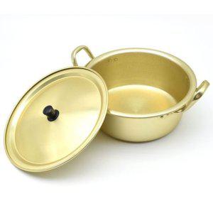 레트로 양은 냄비 찌게 라면 노란 양수 냄비 20cm
