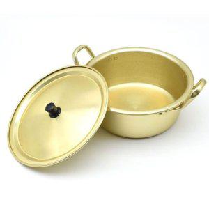 레트로 양은 냄비 찌게 라면 노란 양수 냄비 22cm