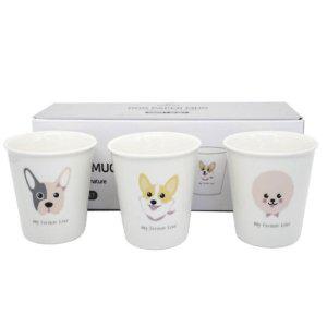머그 페이버 3P세트 머그 220ml 머그컵 도그 뭉툭