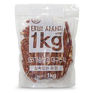 애견 오리가슴살 대구 스틱 육포 1kg 1P 영양 져키