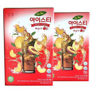 꽃샘 복숭아 아이스티 홍차 분말 14g 80T 2개