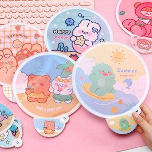 접이식 패브릭 부채 휴대용 미니 캐주얼 소품 여름