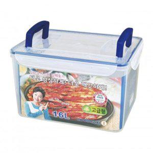 쿨맥시2 직사각 투명 16L 투핸들형 밀폐용기 김치통C