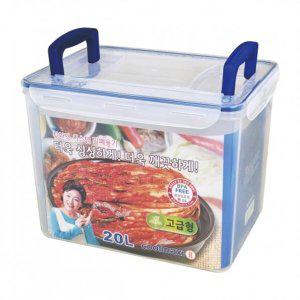 쿨맥시2 직사각 투명 20L 투핸들형 밀폐용기 김치통C