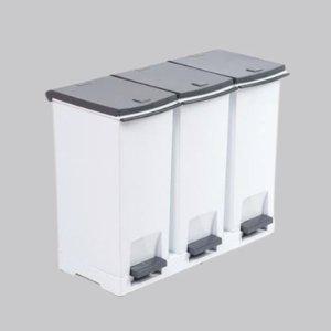 분리수거함 프랑코 페달형 화이트 그레이 20L 3P 세트