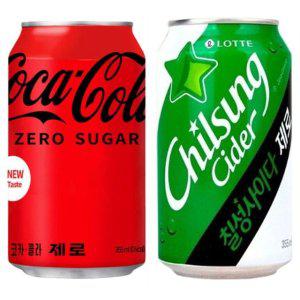 코카콜라 제로 355ml24캔+칠성사이다 제로 355ml24캔