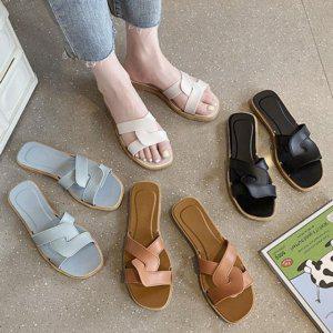 여성 샌들 키높이 슬리퍼 신발 뮬 트위스트 푹신한