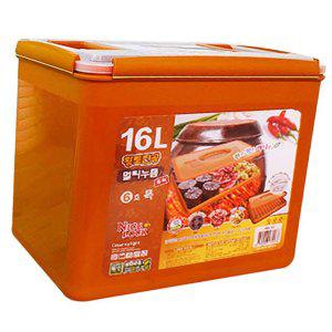 누름판 사각 손잡이 플라스틱 밀폐용기 16L 1P 김치통