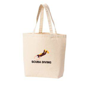 에코백 토트백 스쿠바다이빙 물안경 바다