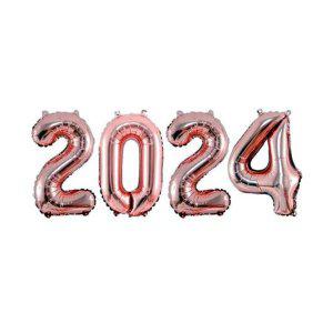 2024패키지 소 숫자은박풍선 로즈골드 기념일장식 이