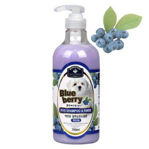강아지 블루베리 샴푸 백모용 750ml 1P 린스겸용 보습