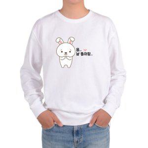 맨투맨 전사이즈 토끼 고백 화이트래빗 러브 디자인