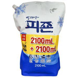 피죤 섬유유연제 2100ml + 2100ml 리필 블루비앙카