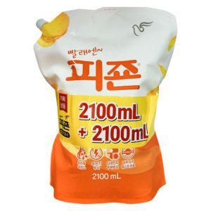 피죤 섬유유연제 2100ml + 2100ml 리필 옐로미모사