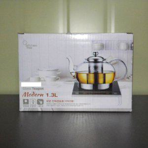 주방용품 스텐차망 직화용 글라스 티포트 1300ml