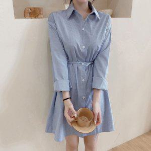 봄 가을 여성 레이어드 셔츠원피스 실내복 홈웨어