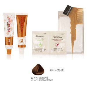 플로럴 아로마향 첨가 헤나 헤어 염색약 초코브라운