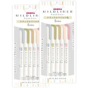 제브라 트윈 라이너 파스텔 5색 세트 2P 양면 마카