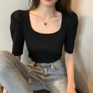 핑크 반소매 쇄골 예쁜 목이버섯 러블리 스트라
