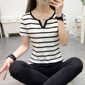 데일리 패션 브이넥 여자라운 여자라운 여자반팔