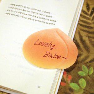 점착식 메모지 복숭아 20매 3P 붙이는 감성 노트 데코