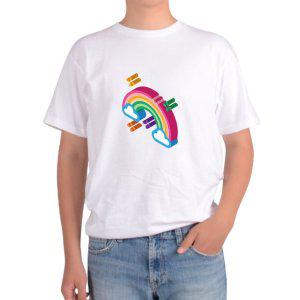 기능성 반팔티 무지개다리 구름 하늘 디자인의류