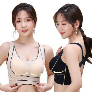 처진가슴 리프트업 X자 스포츠 보정 브라 교정