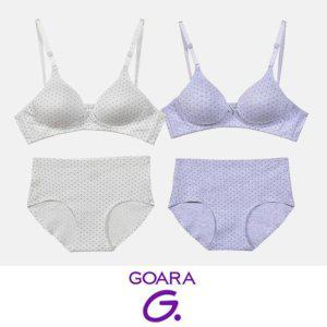 도트 세트 무늬 브라팬티 노와이어 B컵 베이직