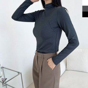 슬림 긴팔 라인 테스 여자 반목폴라 퍼펙트핏