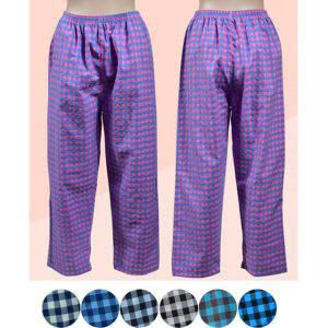 바지 9부 여자 팬츠 체크 슬레진저 잠옷 여성