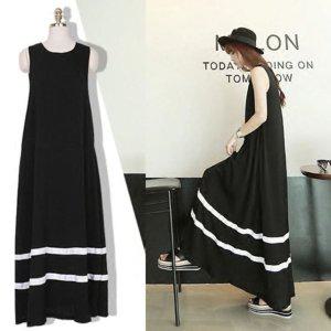 쉬폰롱원피스 민소매 빅사이즈여름원피스 빅사이즈