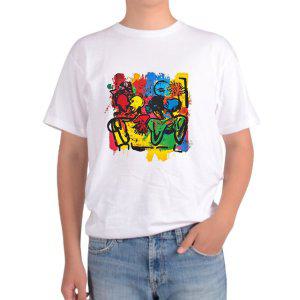 반팔티 전사이즈 예술작품 디자인 무지개색