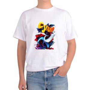 반팔티 전사이즈 3D입체 물감형상 예술표현