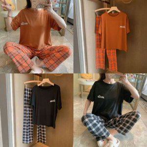 겨울 커플 홈웨어 티셔츠 반팔 레터링 여성 포