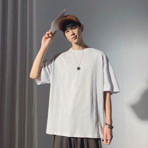오버핏 7부티셔츠 남성티셔츠 남자 박스티 무지