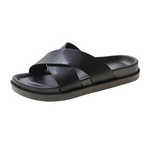 여성 꼬임 슬리퍼 엑스스트랩 슬리퍼 검정슬리퍼