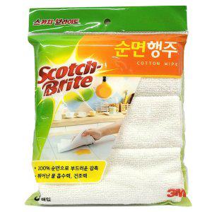 뛰어난 물 흡수력 튼튼하게 편직된 순면원단 행주 3입
