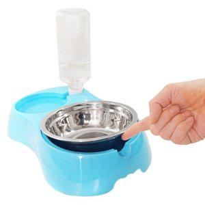 강아지 반자동 급수기 식탁 블루 1P 물그릇 밥그릇