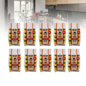 주방수세미 망사 스텐 스마일 스펀지수세미 4p 10개