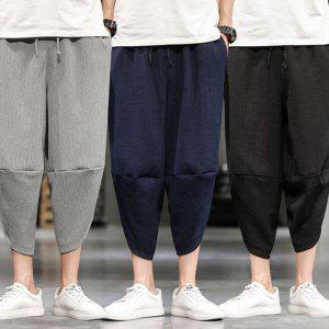 7부 여름 배기팬츠 바캉스룩 편한 시어서커 운