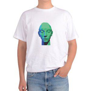 반팔 라운드티 조각상 3D모델 사람얼굴