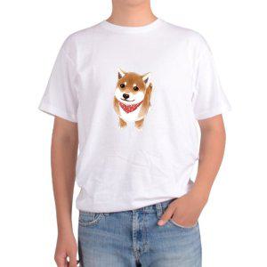 반팔 라운드티 강아지 진돗개 시바견 dog