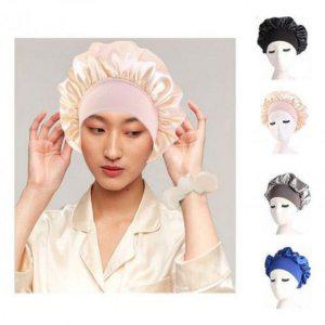 여름 두건 슬립 캡 수면 반다나 실내 모자 솔리드