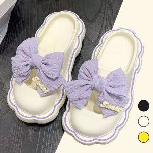 데일리 미끄럼방지 리본 쿠션슬리퍼 실내슬리퍼