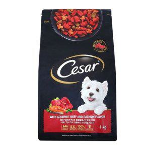 강아지 시저 건식 사료 쇠고기 연어 1kg 1P 애견 개밥