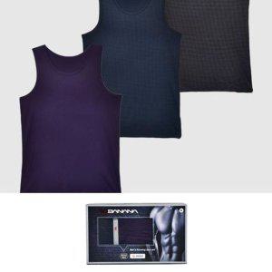 격자무늬 착용감이 편안한 남성런닝 3매입/격자