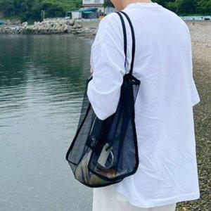 수영메쉬백 망사 썸머룩 숄더백 가방 물놀이 망