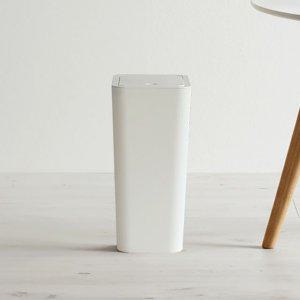 히키스 슬림 틈새공간 사각 원터치 화이트 휴지통 10L