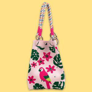 핑크앵무새 니트손가방 미니 가방 작은 작은손가