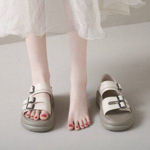 캐주얼 통굽샌들 여름샌들 여자샌들 여름 통굽